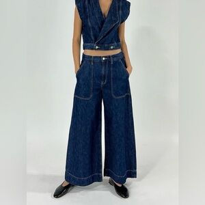 Etica Matis Ultra Wide Leg Jeans in KAAN Size 31 NWT High Rise Denim